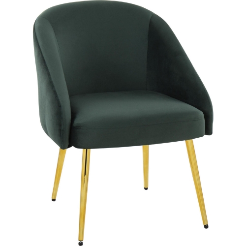 Shiraz Accent Chair in Green Velvet & Gold Steel